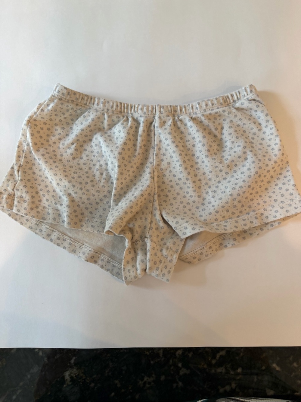 Brandy Melville Cream Micro-Print Lounge Shorts